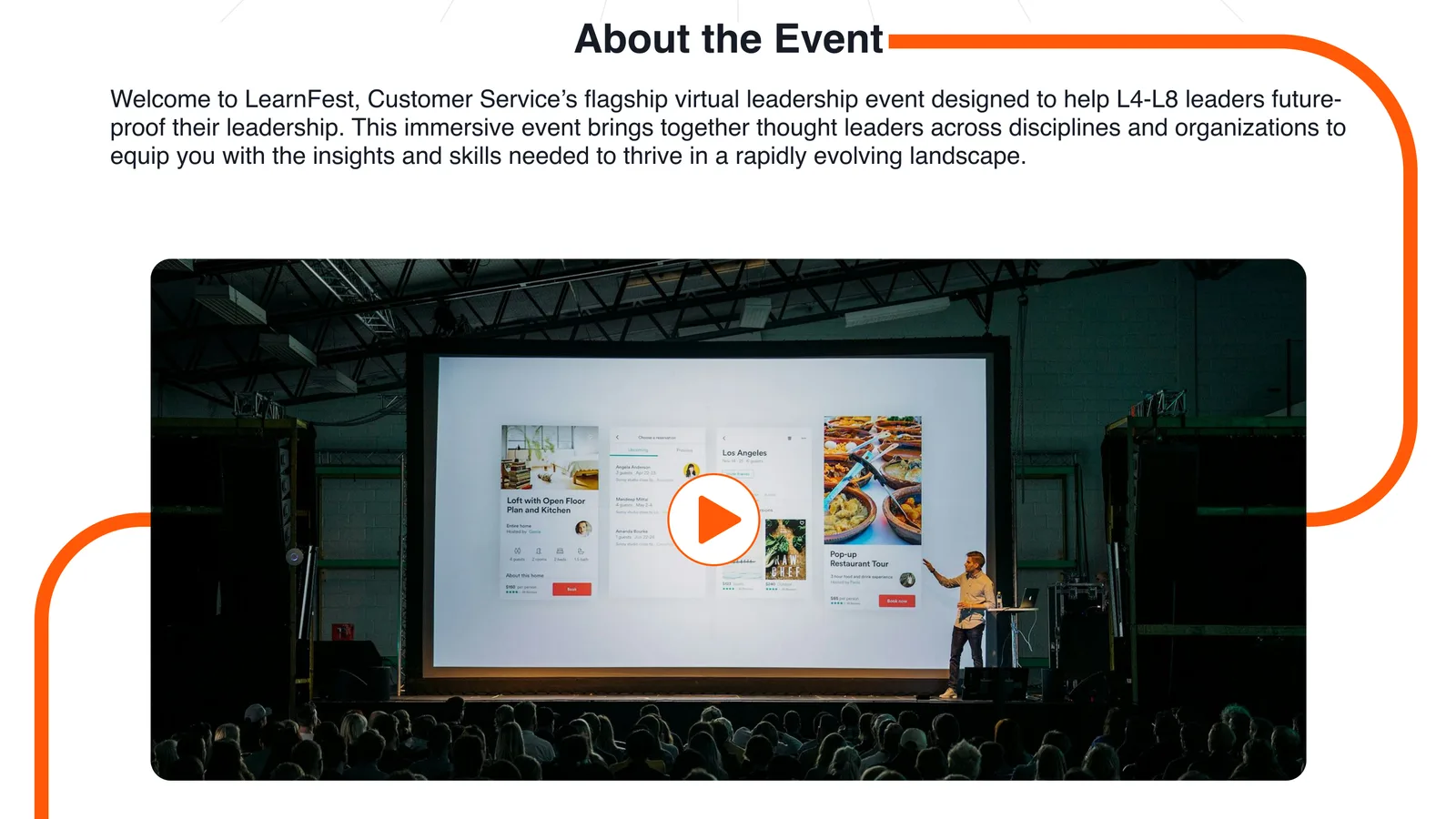 About the Event section with a short description and the event video