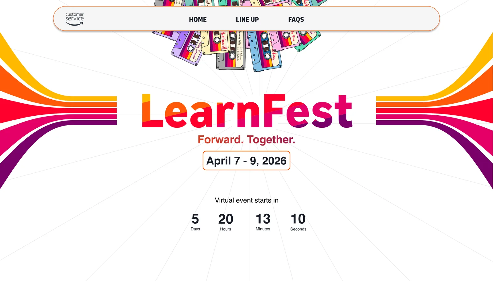 LearnFest landing page hero design